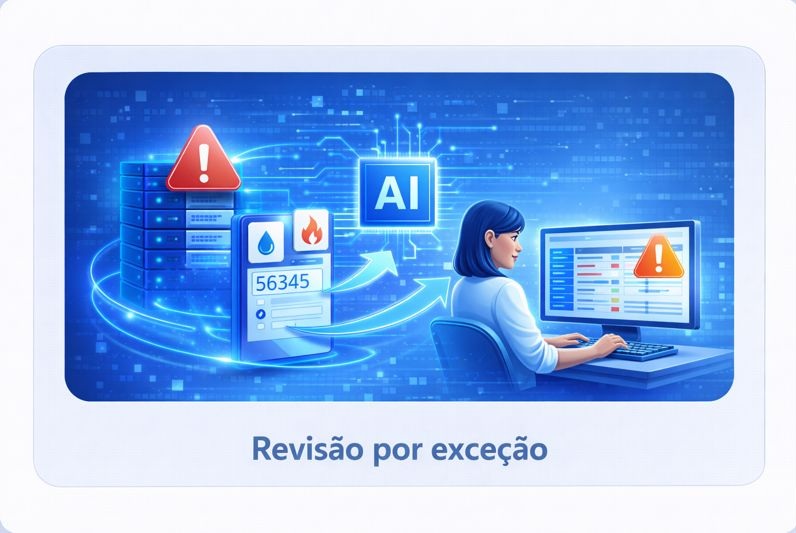 Ilustração do processo de revisão por exceção no AcquaMind