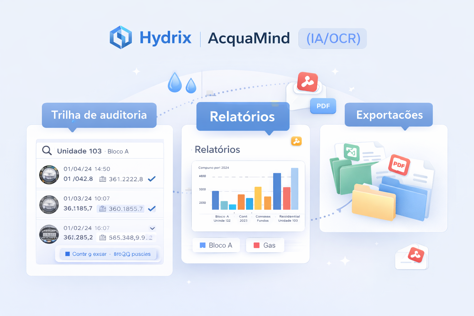 AcquaMind (Hydrix) – dashboard web e app para leitura de hidrômetros e gás